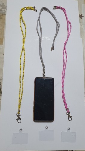 3 Colliers A1 Corde 4Mm 1 M, 3 Attaches Plastique Transparent Porte Téléphone - Photo 3 sur 4