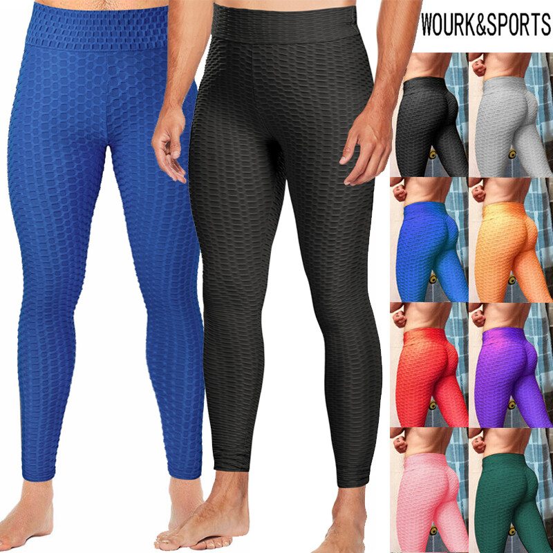 Men Tik Tok Leggings Sports Gym Compression Pants Training Fitness Joggers