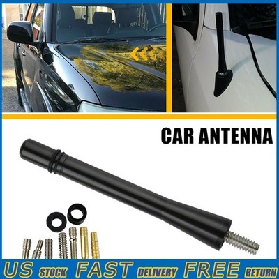 Universal 4'' Short Black Aluminum Antenna Mast AM/FM With Screws Fit FORD EOOC
