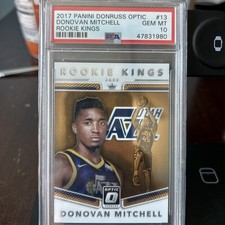 2017 Optic Rookie Kings DONOVAN MITCHELL RC CARD PSA 10 GEM MINT. rookie card picture