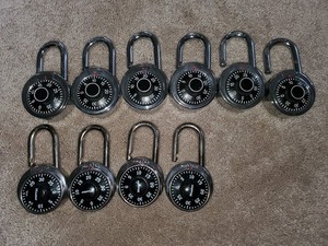 Lot of 10 Master Combination Lock School Locker Dial Padlocks and Other Brand