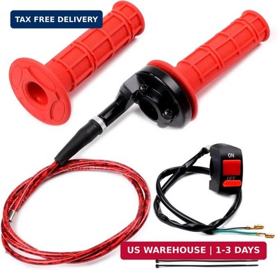 7/8'' 22mm Twist Throttle Accelerator Soft Rubble Handle Grip Cable kit for 50cc