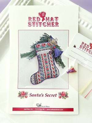 JUST NAN Red Hat Stitcher SANTA'S SECRET Embellishment Charm Pack OOP RARE