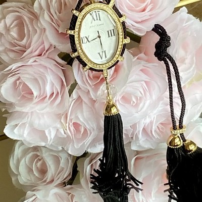 Vintage Betsey Johnson Vintage Necklace Watch Crystal Tiger s Eye Reversible
