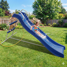 72.83 Inch 1.8M Plastic Slide Blue Freestanding Indoor Outdoor Play Equipment