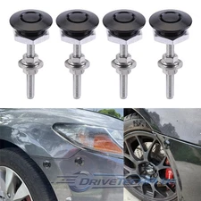 4 Push Button Quick Release Hood Bonnet Pins Lock Clip Auto Car Bumper Latch Kit