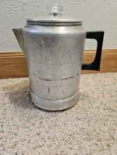 Comet Percolator Coffee Pot Aluminum Camping Stovetop VTG 14 Cup W/ 20 Cup Stem