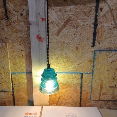 Vintage Glass Insulator Pendant Light Industrial Steampunk Hanging Ceiling Lamp 