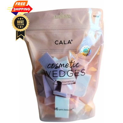 Cala Cosmetic wedges 16 count, 16 Count 16 count (Pack of 1), purple