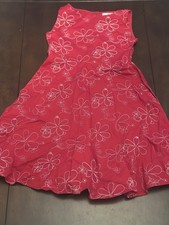 Rare Editions Red White Floral A-Line Sleeveless Knee Length Dress Girls Size 10