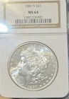 💥💥1881-S $1 MORGAN SILVER DOLLAR NGC MS-64