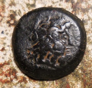Ptolomeo III Euergetes 246 221 aC Diademado Zeus Amón / Águila Contramarca "A"