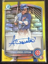 Topps 2025 Bowman Chrome Prospect Autographs Angel Cepeda Cubs CPA-AC /75 OnCard