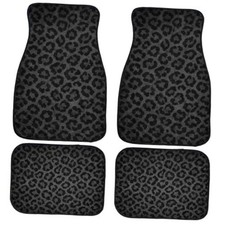 Car Floor Mats Set Of 4 Leopard Print 26.8l X 17.3w X 0.2th Black Leopard Car Floor Mats Set Of 4 Leopard Print 26.8l X 17.3w X 0.2th Black Leopard