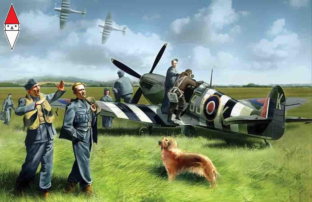 ICM 1/48 SPITFIRE MK.IX WITH RAF PILOTS AND GROUND PERSONNEL