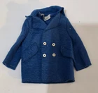 Ken Vintage Barbie Doll Mattel Jacket Sea Scene  Blue Felt Coat 1970s