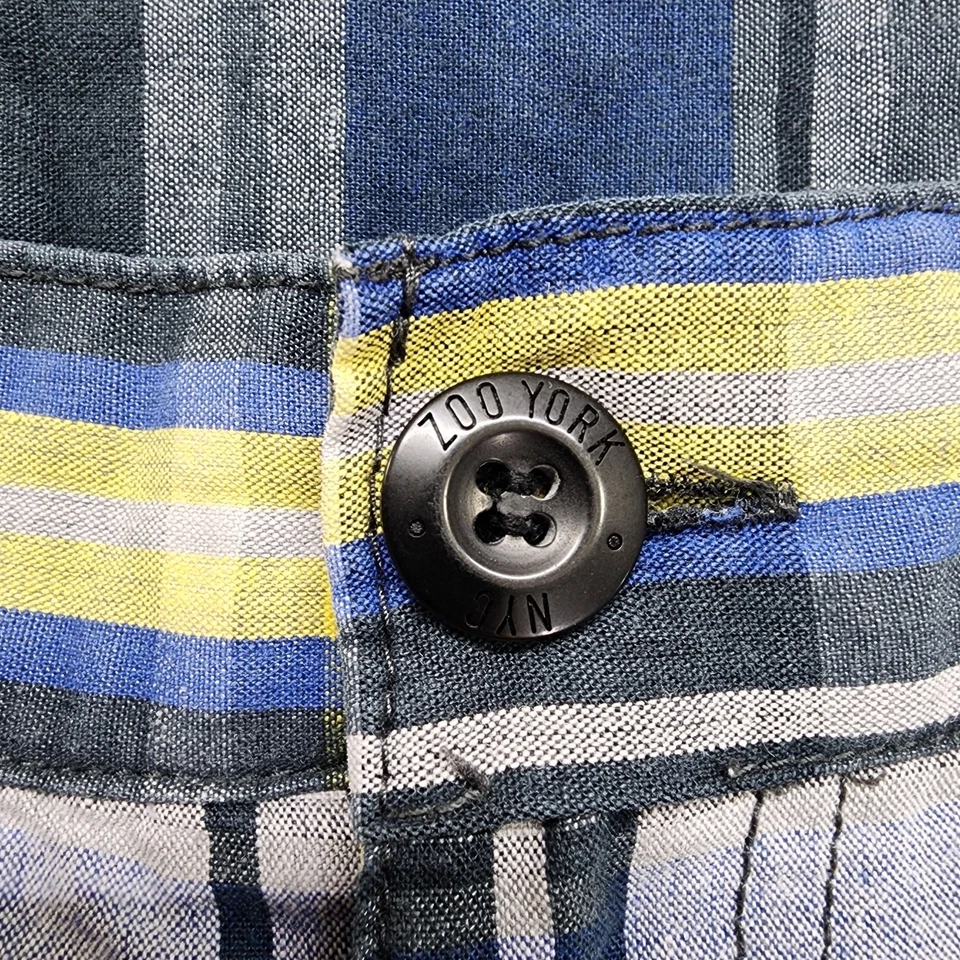 ZOO YORK Pantalones Cortos Para Hombres 32 Azul Amarillo Negro Bermudas a Cuadros Pantalones Cortos Patinador Boarding Foto 4 de 4
