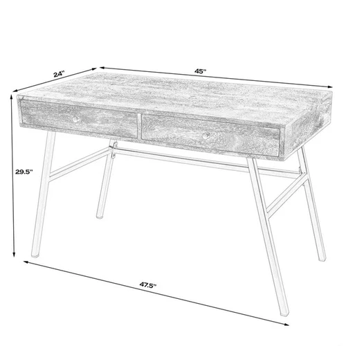 Reison Wooden Brown Desk - Picture 8 of 10