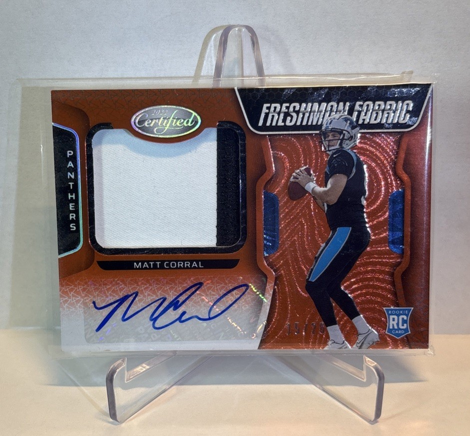 🔥2022 Panini Certified - Freshman Fabric Signatures Matt Corral #202 Orange /20