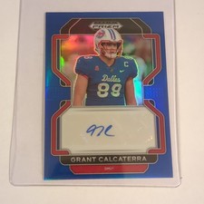 2023 Panini Prizm Draft Picks Grant Calcaterra SMU Blue Prizm Auto #RA-GCA /149