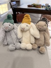 Jellycat Toasty Bunny Cream/Silver/Beige Bundle NWT Retired Authentic