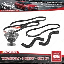 Gates Thermostat Radiator Hose Drive Belt Kit for Toyota Corolla AE80 1.3L 48KW