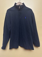 Polo Ralph Lauren Men  s Black Quarter Zip Fleece Pullover Sweater Size XL