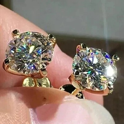 VVS1 Ausgefallene 7 mm Runde Lab Created Diamant 14 K Gold Finish Damen...