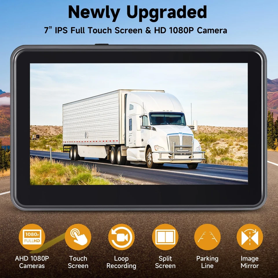 AHD1080P Wired Backup Camera with 7'' Touch Screen Monitor, Rear View Camera ... - Image 2 of 4