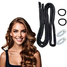 MOODKEY Heatless Curling Rod Headband, 63inch 1 Count Pack of 1 , Black