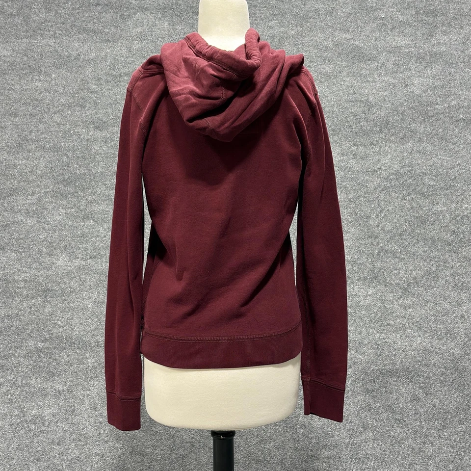 Moletom com capuz Abercrombie & Fitch feminino grande borgonha pulôver aplique - Imagem 2 de 4