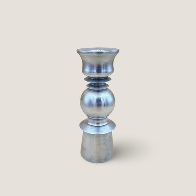 Brutalist Aluminum Kerzenhalter Vintage Metal Candlestick Mid Century Design Art