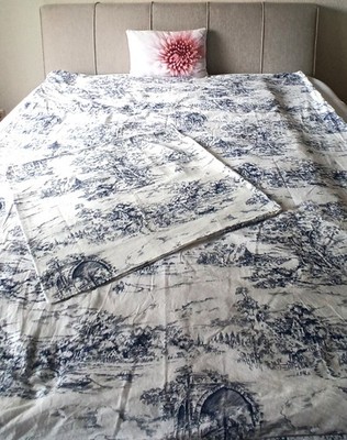 Emmie Land Ikea Bettwäsche Blau Weiß Toile de Jouy 100% Baumwolle Bettbezug Set