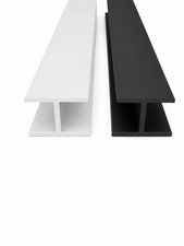 Plastic H Section  Board Jointing Trim Black  White Various Sizes 1 Metre Length