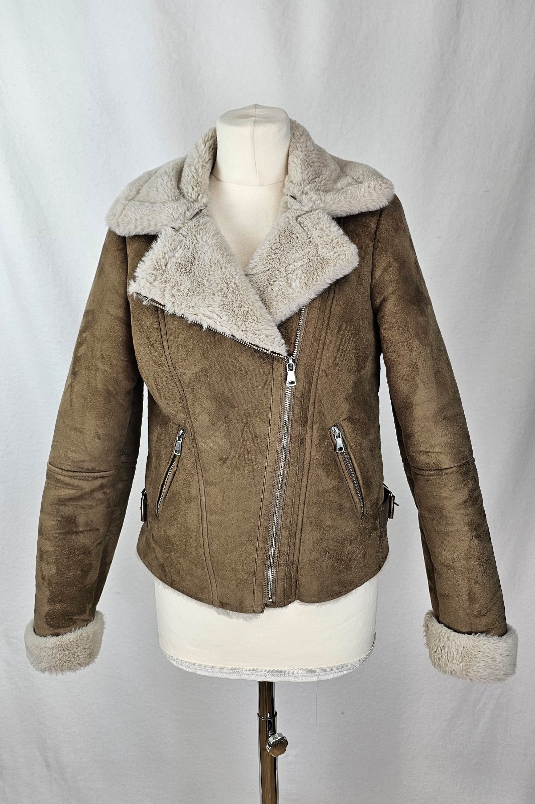 CACHE CACHE women's jacket shearling sheepskin fa… - image 1