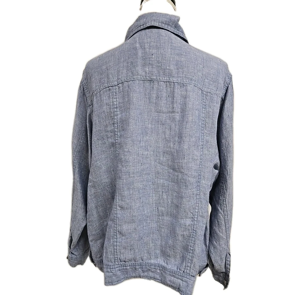 Jones & Co Jones New York 100% Linen Lightweight Jacket Blue Women’s Plus Sz 2X - Image 4 of 4