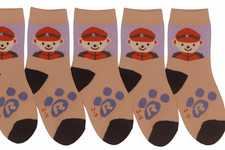 Kids 5 Pack Ankle Socks Cute Character Paw Print Multicolor NWOT