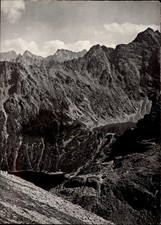 RPPC Tatra Mountains Morskie Oko Czarny Staw vintage postcard a628