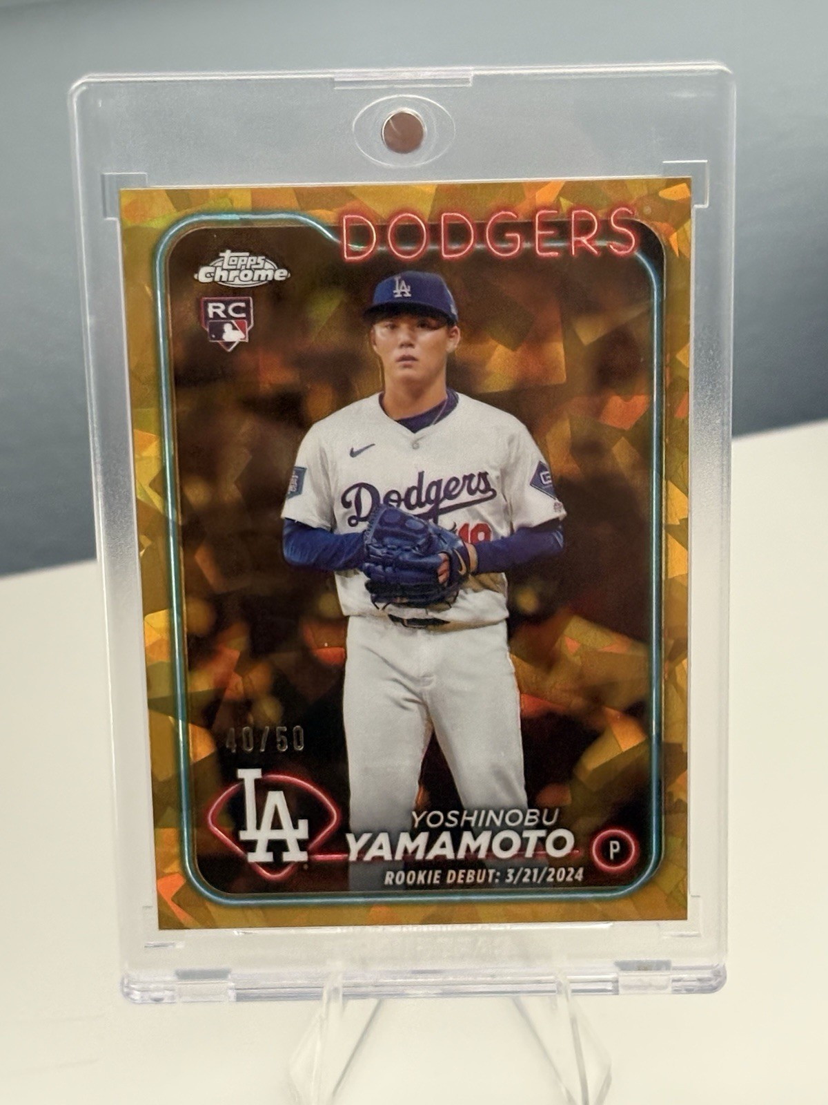 2024 Topps Chrome Update Gold Sapphire Yoshinobu Yamamoto /50 #USCS149 RC Debut