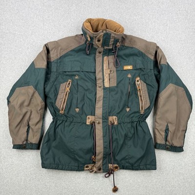 Vintage Spyder Jacket Mens Medium Green 90s Locals Multi Purpose Hooded Ski Snow