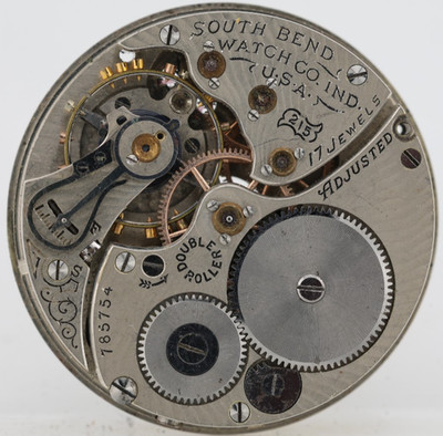 SOUTH BEND cal. 215, 17j GRADE POCKET WATCH MOVEMENT, 785754, FOR REPAIR (M16)