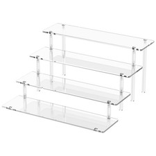 4 Tier Acrylic Display Risers, Clear Perfume Organizer Stand, Large Cupcake S...