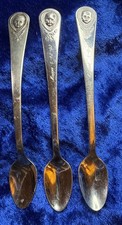 Vintage Oneida Gerber Baby Spoons 5.5" Lot Of 3 etched See Pix for Details See