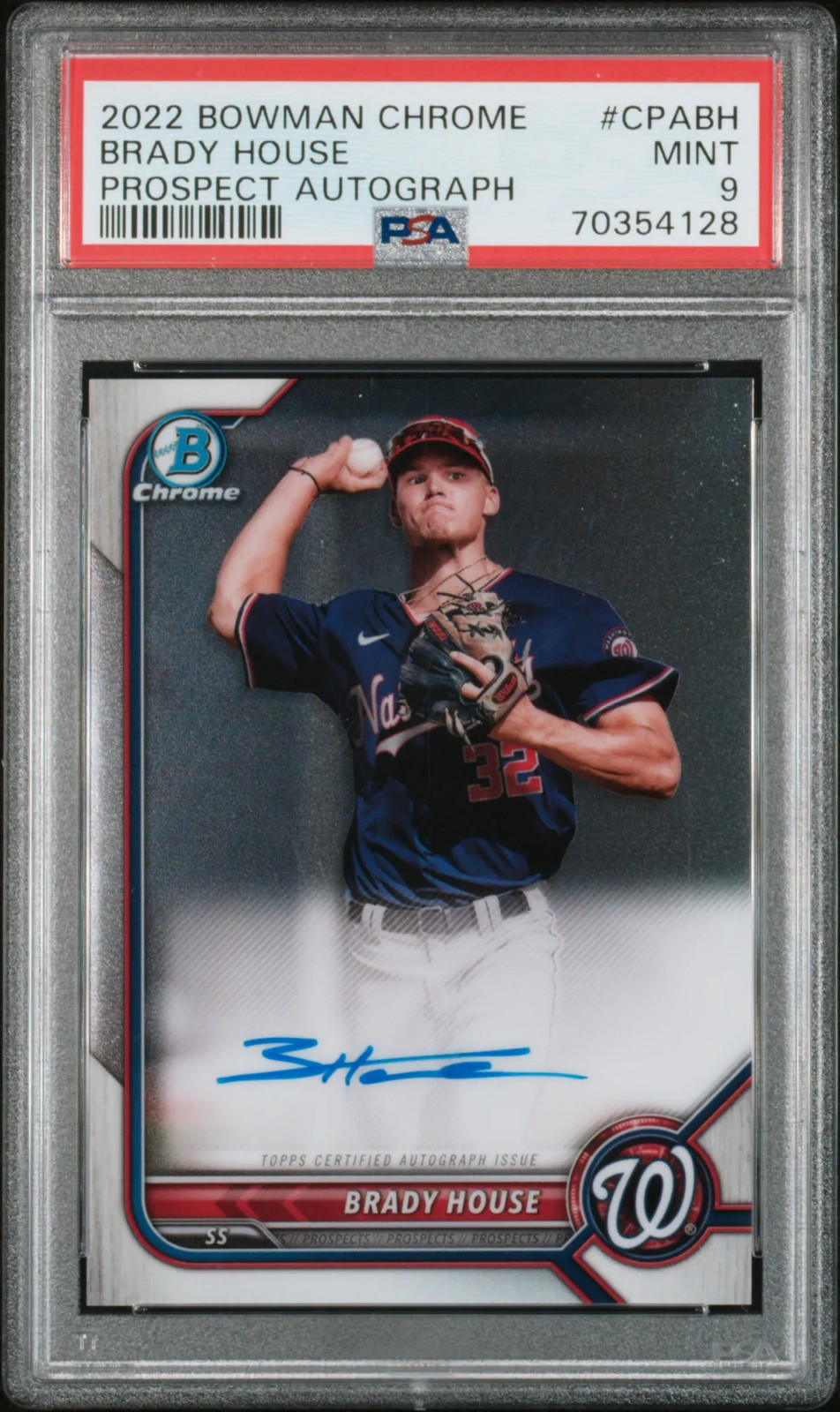 Brady House - 2022 Bowman Chrome Prospect Autographs PSA 9