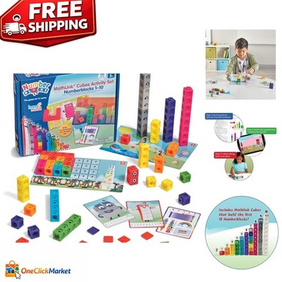 MathLink Numberblocks 1-10 Set - 100 Colorful Linking Cubes & Educational Fun