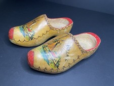 Vintage Dutch Wooden Clogs Windmills Design