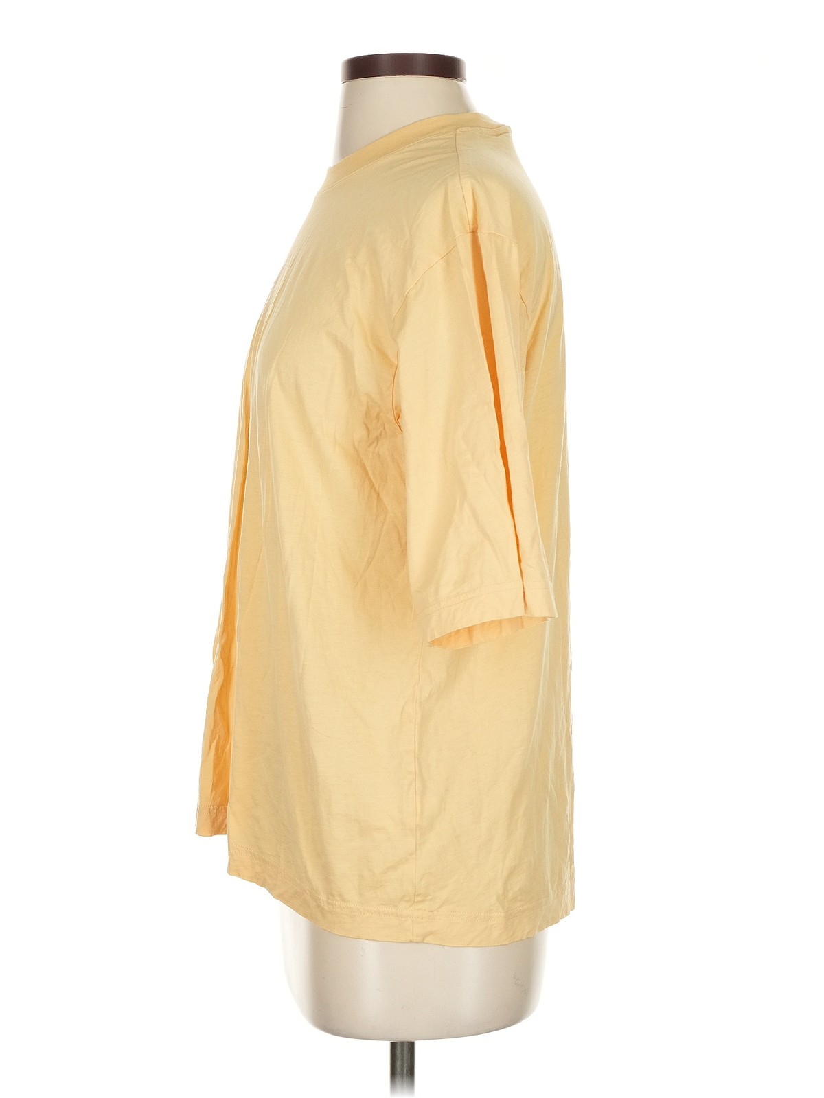 Uniqlo U Women Yellow 3/4 Sleeve T-Shirt XS thumbnail 4