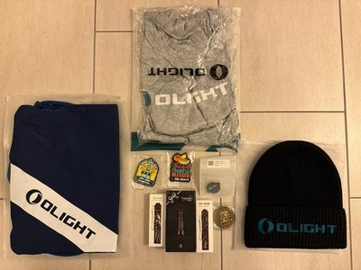 Olight Bundle Konvolut Lot iMini 2 Friendship i3T2 Mütze T-Shirt Bag Patch Coin