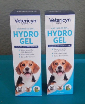 Vetericyn Plus Hydro Gel for dog cat pet spray-on gel care 3 fl oz LOT OF 2