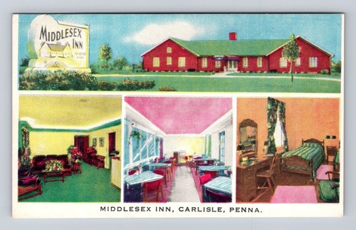 Carlisle PA-Pennsylvania, Middlesex Inn, Advertising, Antique Vintage Postcard